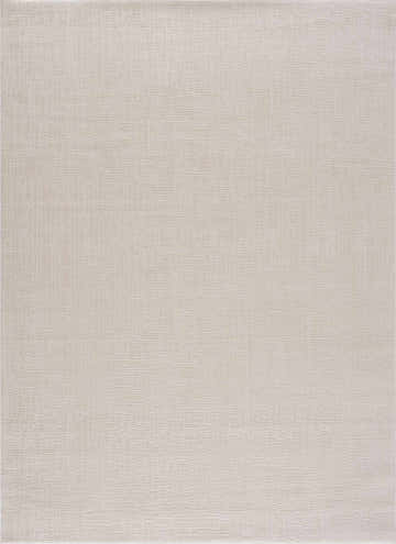 Close-up of the Leanna Cream Washable Area Rug, showing its subtle texture and soft, neutral cream and off-white colors. Design-Rectangle