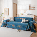 Bohemian Geometric Sofa Throw Cover, Cozy & Protective Ethnic-Inspired Couch Cover