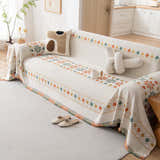 Bohemian Geometric Sofa Throw Cover, Cozy & Protective Ethnic-Inspired Couch Cover