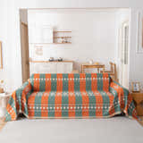 Bohemian Geometric Sofa Throw Cover, Cozy & Protective Ethnic-Inspired Couch Cover