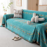 Bohemian Geometric Sofa Throw Cover, Cozy & Protective Ethnic-Inspired Couch Cover