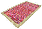 Timbergirl Red with Braided Border Handmade Rug