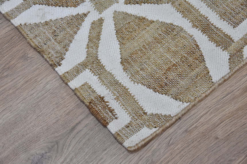 Timbergirl Geometric Cream Handmade Rug