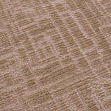 Close-up of the Leanna Light Brown Washable Area Rug. Shows texture and subtle geometric pattern. Texture