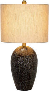Emet Ribbed Glass Brass Table Lamp - Clearance