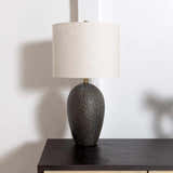 Emet Ribbed Glass Brass Table Lamp - Clearance