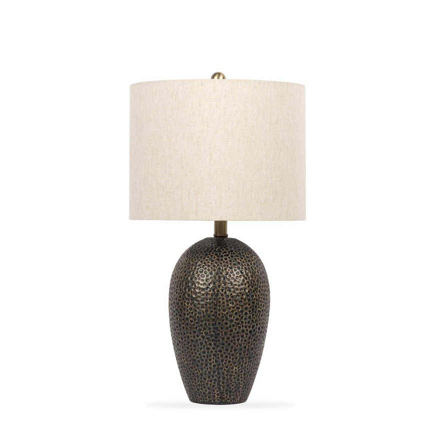 Emet Ribbed Glass Brass Table Lamp - Clearance