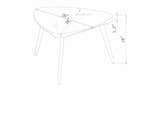 Frankleben Triangular Steel Base Wooden End Table - Clearance