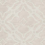 Close-up of Fyffe Embossed Beige Wool Area Rug. Neutral rug with raised geometric pattern, soft texture. Swatch