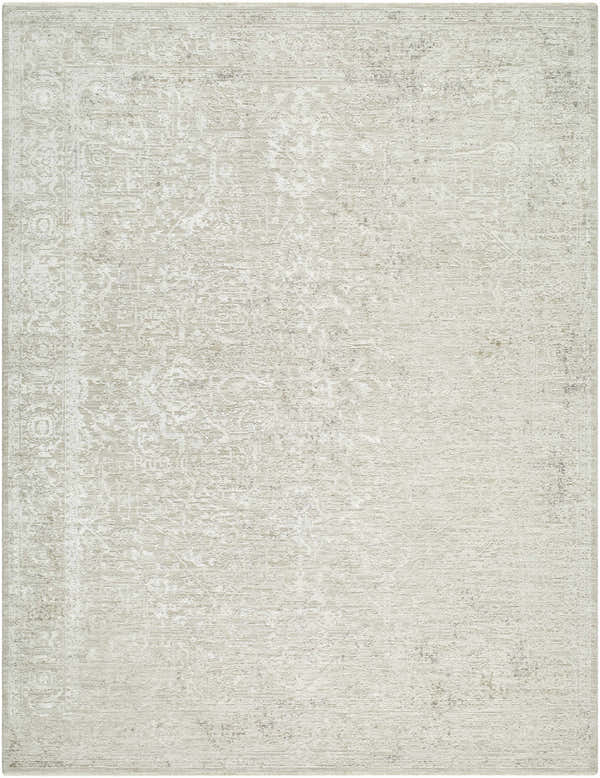 Close-up of the Antoan Cream Area Rug, showcasing its subtle traditional pattern and soft, neutral color palette. Design-Rectangle-710102