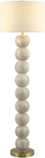 Beige Traditional Floor Lamp with linen details for living rooms or reading corners