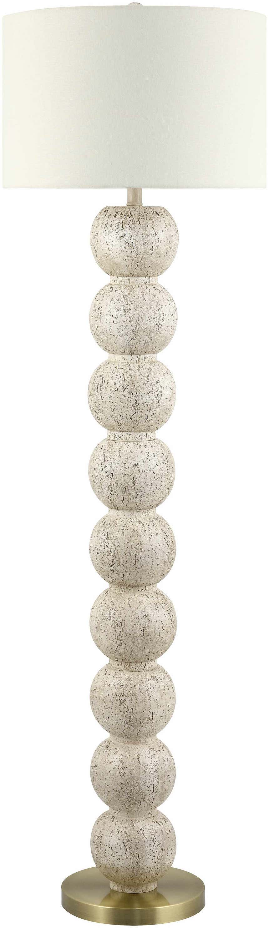 Beige Traditional Floor Lamp with linen details for living rooms or reading corners