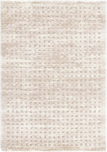 Close-up of the Armand Luxe Shag Rug. Cream and ivory tones with subtle peach accents create a soft, textured design. Design-Rectangle-537