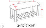 Greymouth Patterned Cushioned Wood Bench