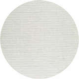 Round Greg Area Rug in lambswool, multi-brown, nutmeg, and smoke colors with a contemporary horizontal stripe pattern. Design-Round-7