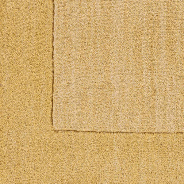 Sample Bordered Solid Camel Yellow Wool Rug