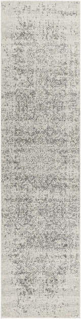 Close-up of the Livabliss Harput HAP-1024 area rug. Charcoal and gray abstract pattern on an off-white background. Design-Runner-2710
