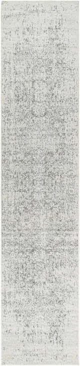 Close-up of the Livabliss Harput HAP-1024 area rug. Charcoal and gray traditional pattern on off-white polypropylene. Design-Runner-2712