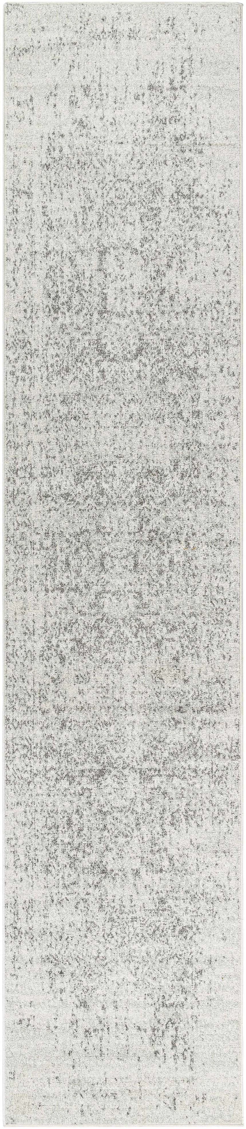 Close-up of the Livabliss Harput HAP-1024 area rug. Charcoal and gray traditional pattern on off-white polypropylene. Design-Runner-2712