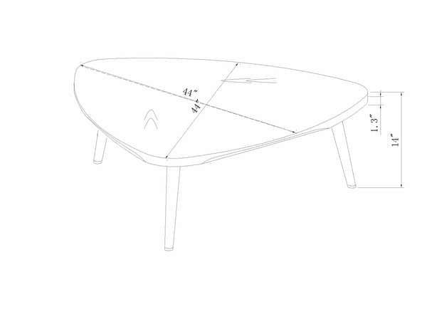 Heemskerk MDF Triangular Coffee Table - Clearance