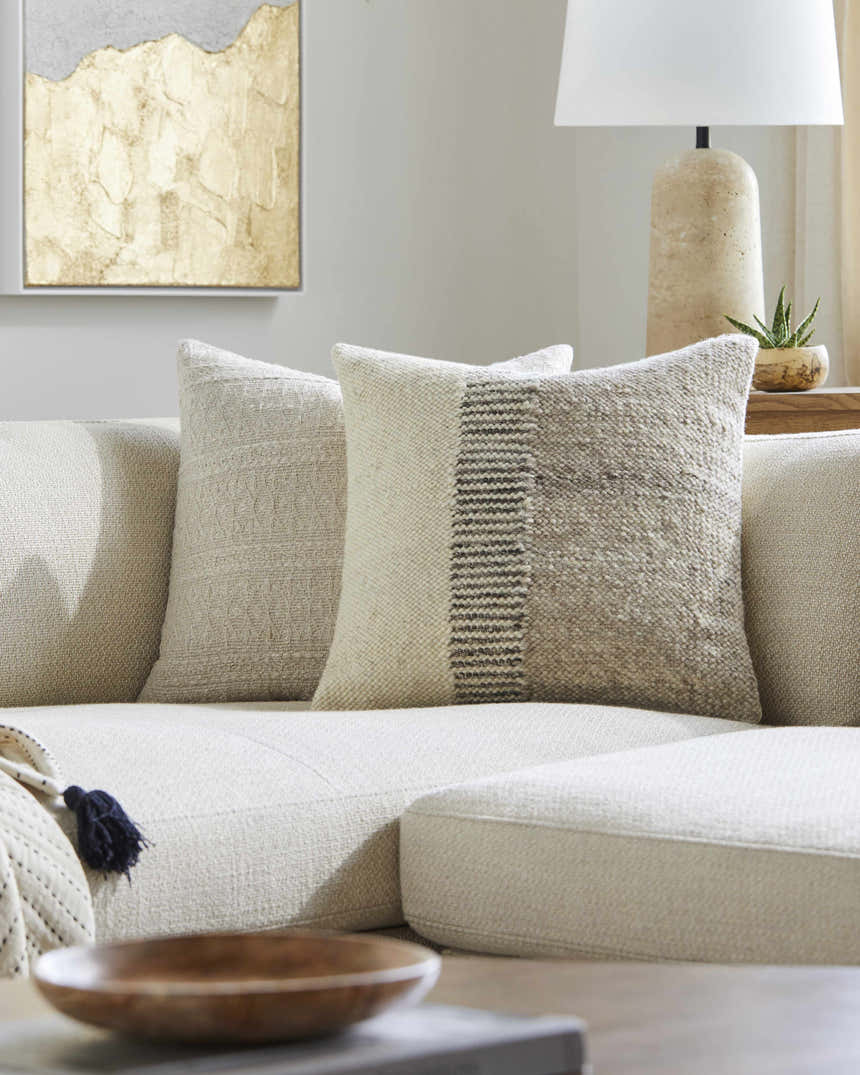 Beige Modern Accent Pillow for sofa bed or accent chair - Clearance