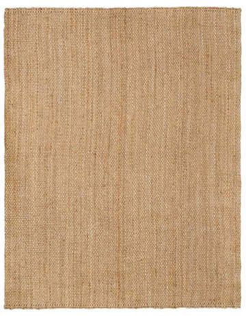 Close-up of the Herndon Braided Jute Rug. Natural jute and tan fibers create a textured, hand-woven look. Design-Rectangle