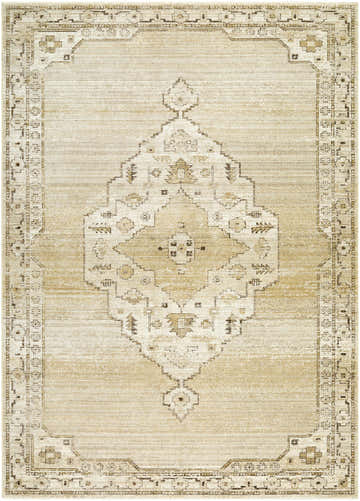 Close-up of the Havard Off White Area Rug, featuring a traditional diamond pattern and farmhouse style border. Design-Rectangle-679