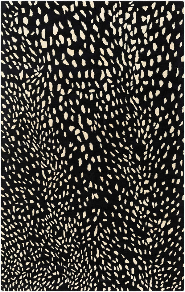 Sample Athena Black Giraffe Print Wool Rug