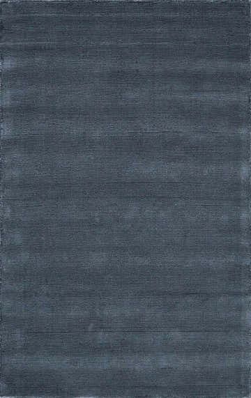 Close-up of the Brockton Solid Night Blue Wool Rug. Hand-loomed rug with subtle stripes and a soft, textured feel. Design-Rectangle