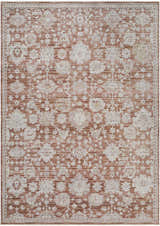 Detailed view of the Urara Red Area Rug, showcasing its floral pattern and farmhouse style. Design-Rectangle-537