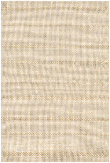 Close-up of the Javon Area Rug. Hand-woven rug in pearl and tan with a subtle horizontal stripe pattern. Design-Rectangle-23
