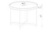 Ottensheim Brown Leather Round Coffee Table - Clearance
