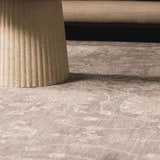 Close-up of the beige Kanimbla Thick Luxe Avant Garde Rug with a subtle, abstract pattern and soft texture. Styleshot