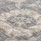 Close-up of the Kanimbla Thick Luxe Avant Garde Rug, showing its beige, gray, and blue floral pattern and thick, soft texture. Texture