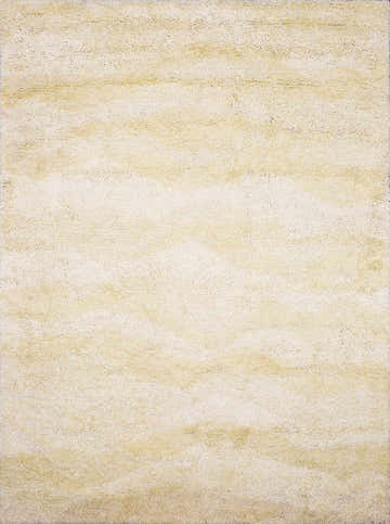 Close-up of the Kettering Solid Cream Wool Shag Rug, showing its plush texture and subtle horizontal color variations. Design-Rectangle