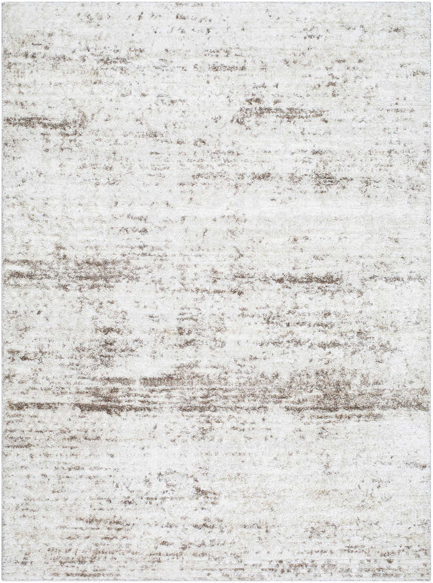 Close-up of the Kohaku Light Gray Area Rug, featuring a subtle beige and light brown abstract pattern. Design-Rectangle-5373