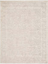 Close-up of the Livabliss x Galey Alix Maria Elena V Vintage Medallion Area Rug. Ivory, tan, and brown farmhouse style. Design-Rectangle-537
