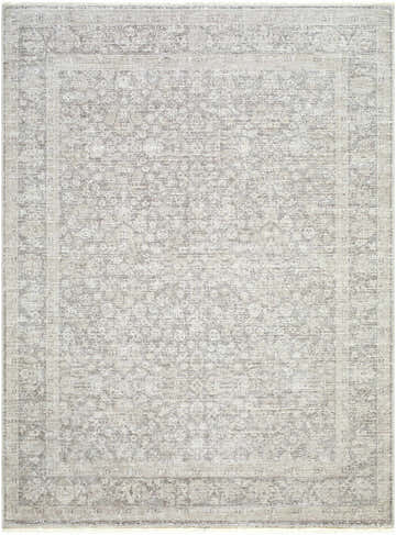Close-up of the Livabliss x Galey Alix Maria Elena V Vintage Medallion Area Rug, featuring ivory, tan, and brown floral patterns. Design-Rectangle-57