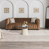Living room scene with a Livabliss x Galey Alix Maria Elena V Vintage Medallion Area Rug in ivory and tan. Roomscene-Rectangle