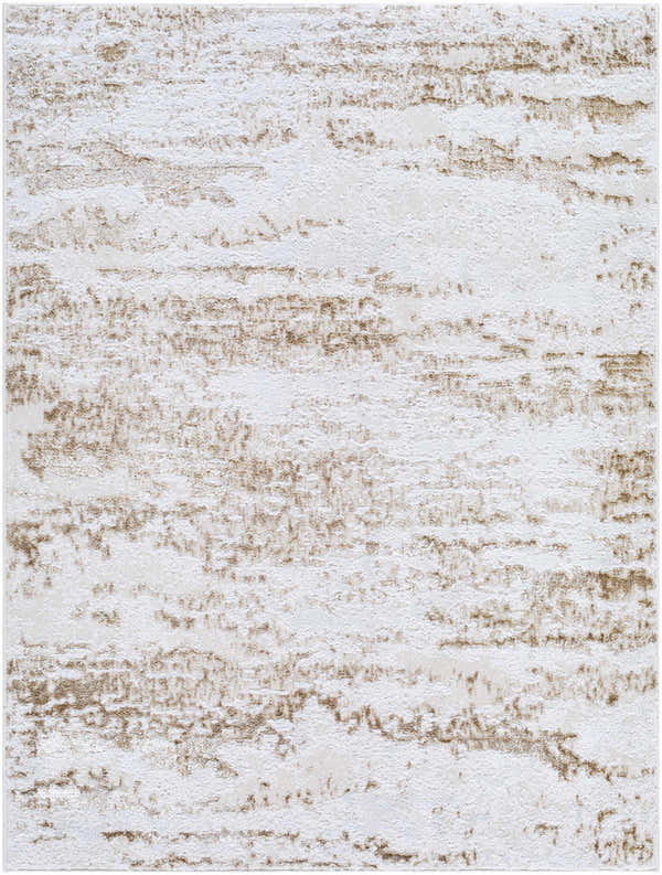 Close-up of Arenda Tan Area Rug. Cream rug with abstract tan and beige horizontal striations. Contemporary style. Design-Rectangle-537