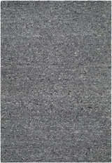 Close-up of the hand-tufted Winta Black Wool Area Rug, featuring gray, medium gray, and onyx tones. Design-Rectangle-537