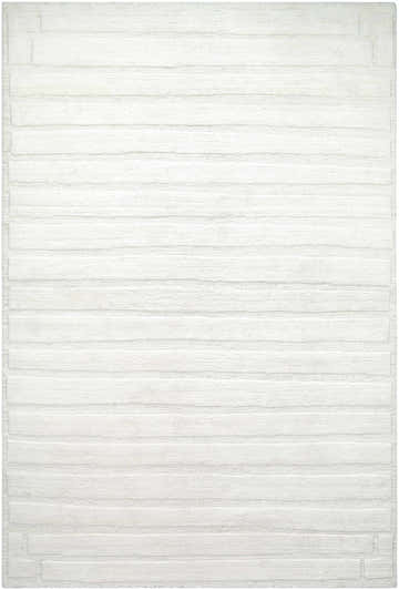 Close-up of the Aurex Cream Stepped Arch Art Deco Wool Rug, featuring a subtle, textured horizontal stripe pattern. Design-Rectangle-69