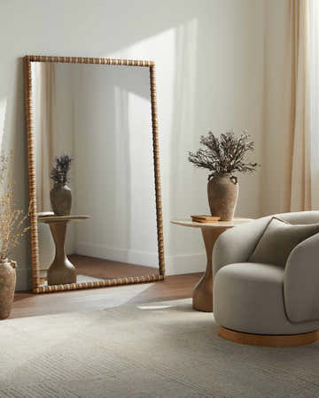 Galey Dark Red Alix x Livabliss Karling Blair Accent Mirror