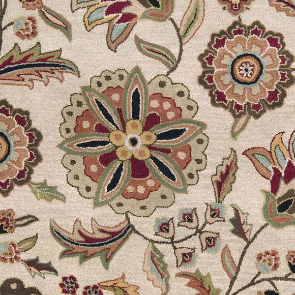 Sample Longford Beige Floral Hand Tufted Wool Carpet