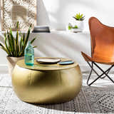 Lyncourt Golden Textured Round Coffee Table - Clearance