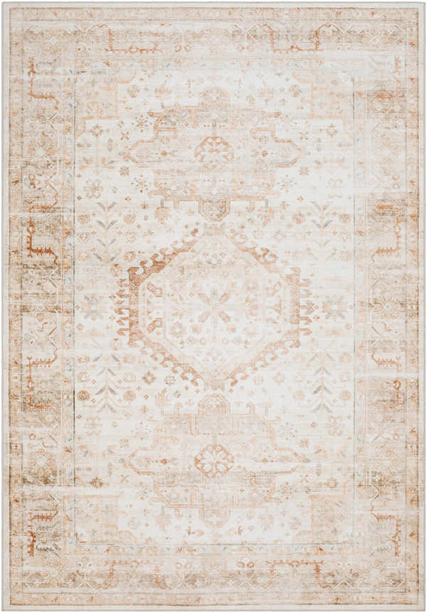 Sample Laran Rust Distressed Washable Area Rug - Clearance
