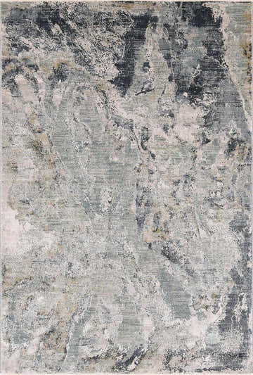 Close-up of the Maddington Gray Marble Thick Luxe Rug, featuring a marbled pattern in dusty sage, light gray, and navy hues. Design-Rectangle