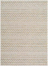Close-up of Alazne Ivory Area Rug. Polypropylene rug with a subtle chevron pattern in ivory, sage, tan, and taupe. Design-Rectangle-57