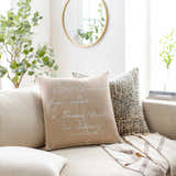 Murray Beige Script Throw Pillow - Clearance