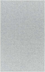 Close-up of the Mirit Area Rug showing a denim and light gray woven texture. Design-Rectangle-517